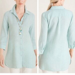Chico's | Mint Green linen Blouse